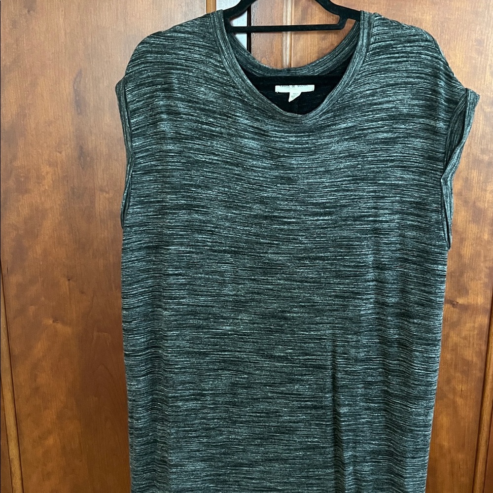 Anthropologie Cloth & Stone Women's Marled Grey Knit Sleeveless Shift Dress XL